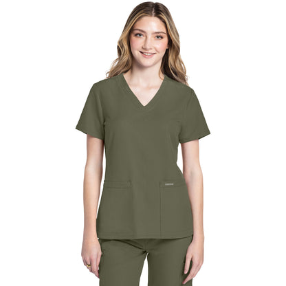 Cherokee Workwear Originals Ultra Women's 2-Pocket V-Neck Top