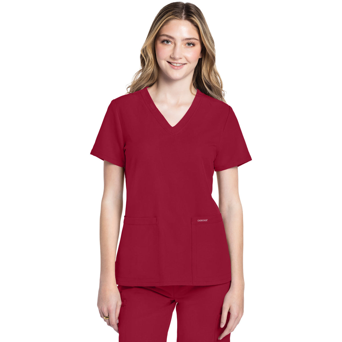 Cherokee Workwear Originals Ultra Women's 2-Pocket V-Neck Top