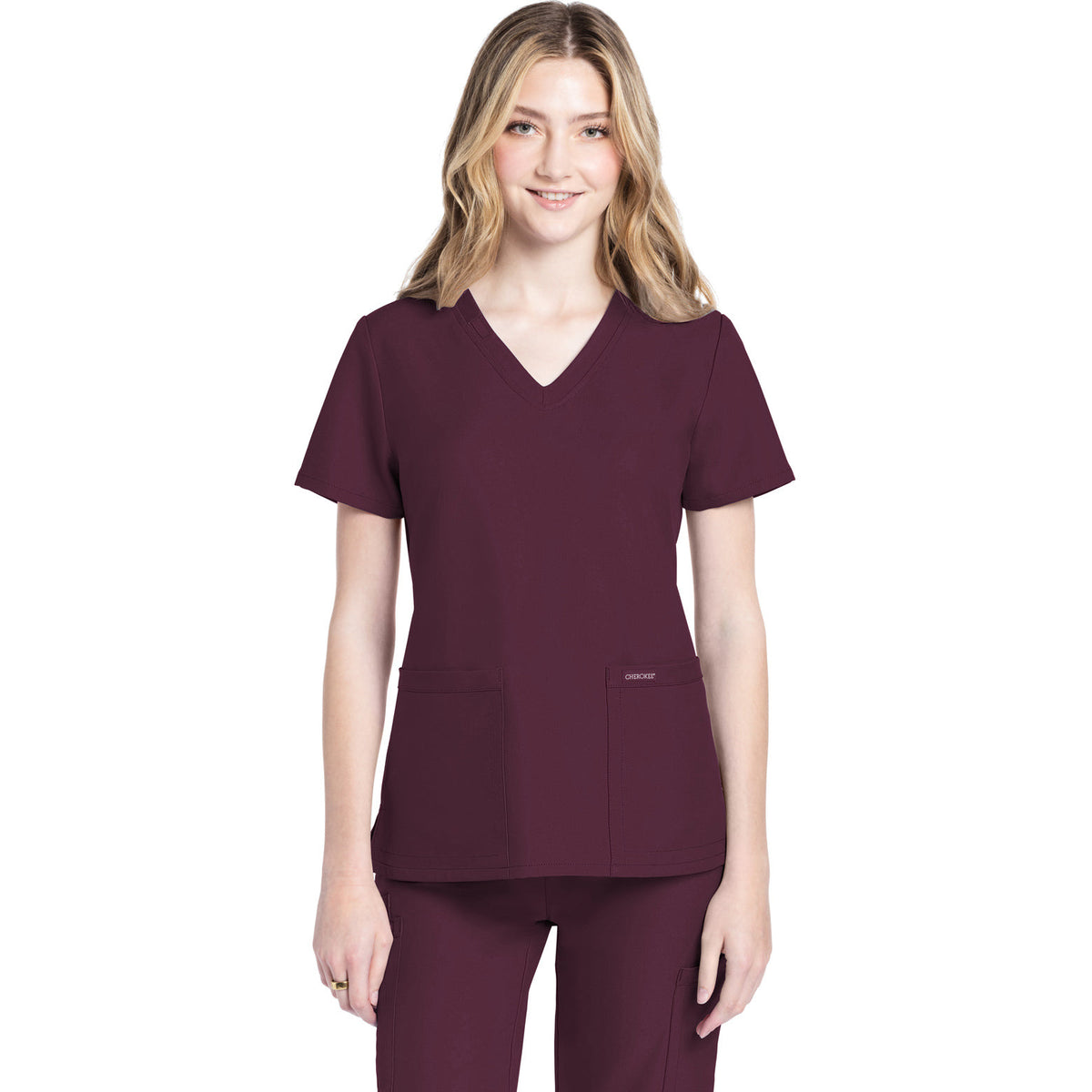 Cherokee Workwear Originals Ultra Women's 2-Pocket V-Neck Top