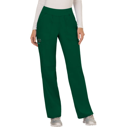 Cherokee Workwear Revolution Women's 4-Pocket Mid Rise Straight Leg Pull-on Pant