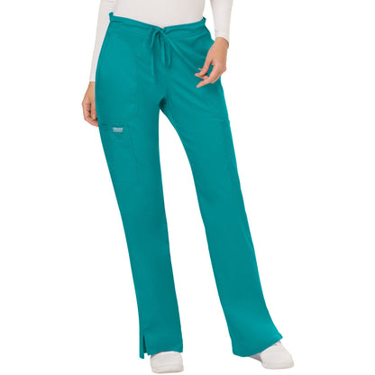 Cherokee Workwear Revolution Women's 5-Pocket Mid Rise Drawstring Pant