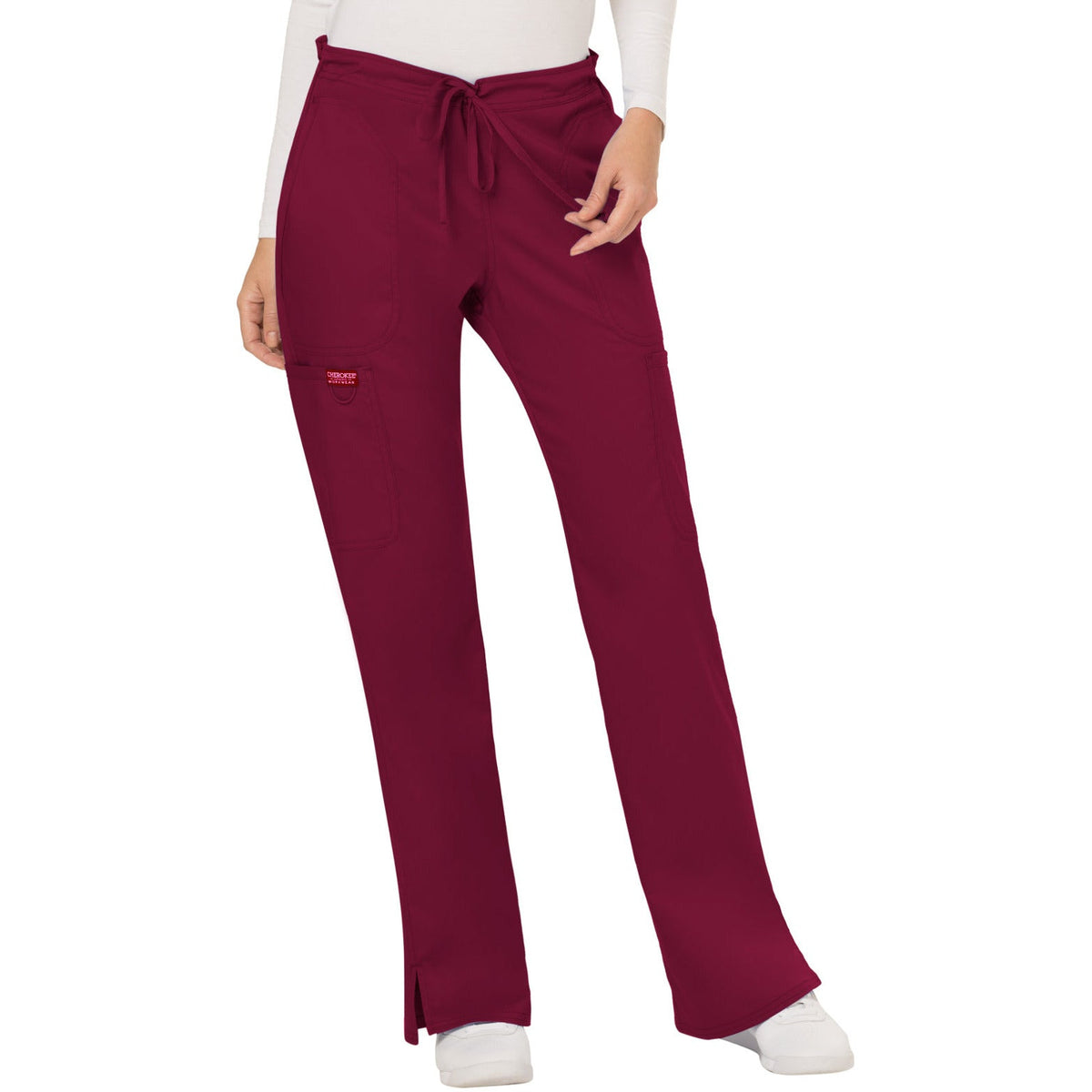 Cherokee Workwear Revolution Women's 5-Pocket Mid Rise Drawstring Pant