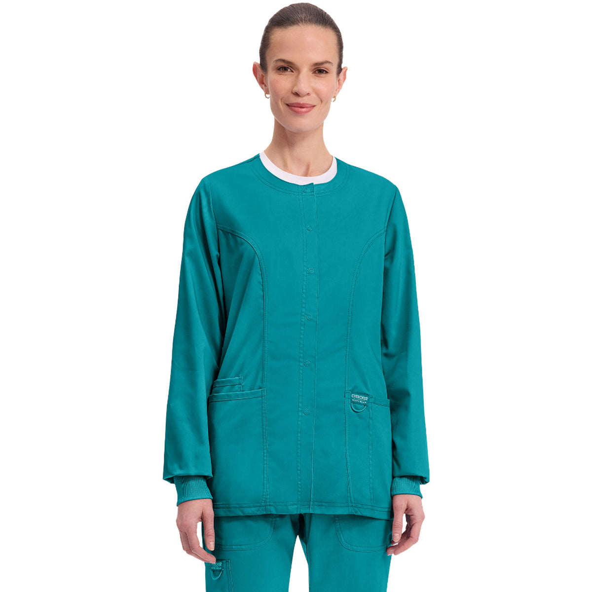 Cherokee Workwear Revolution Women's 3-Pocket Snap Front Jacket