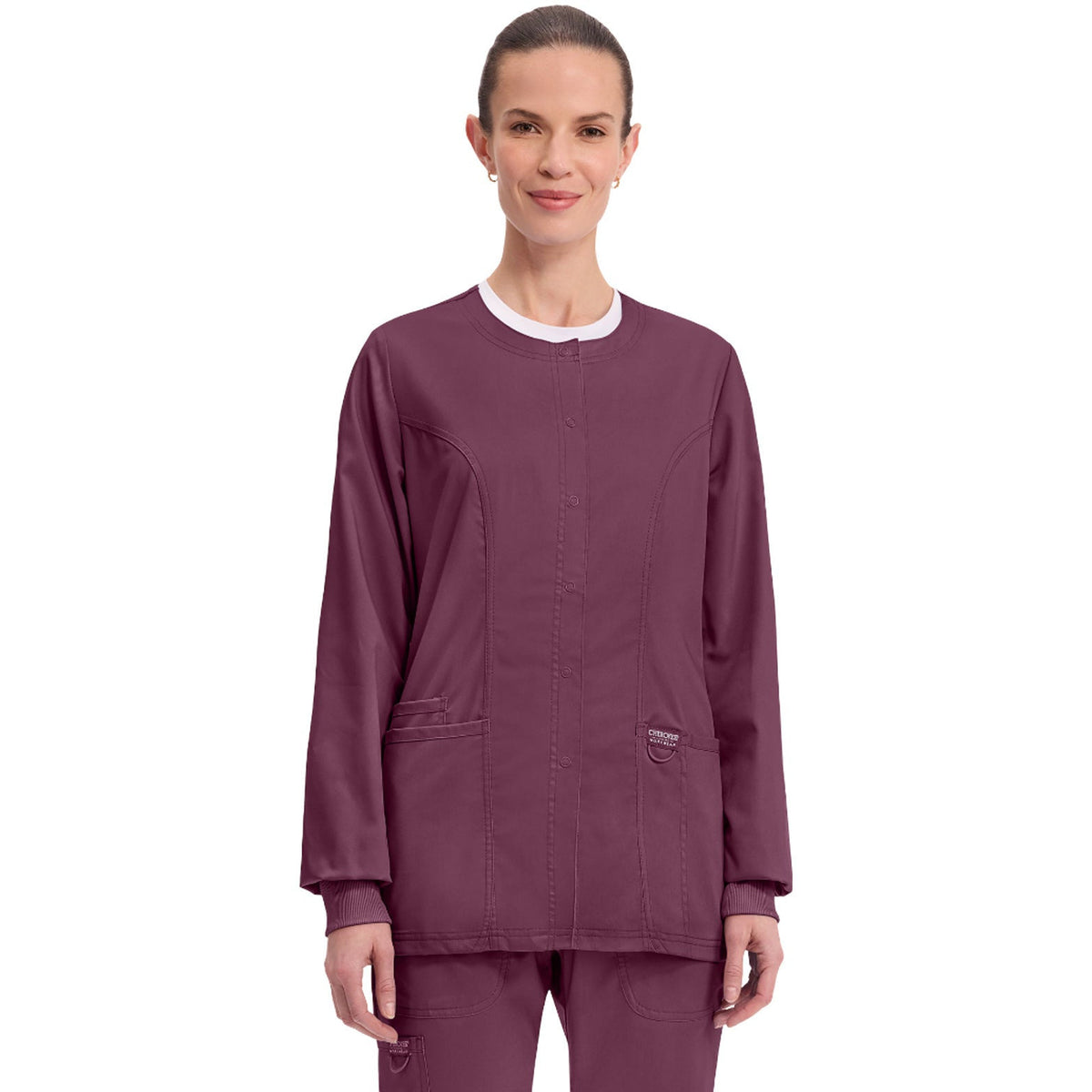 Cherokee Workwear Revolution Women's 3-Pocket Snap Front Jacket