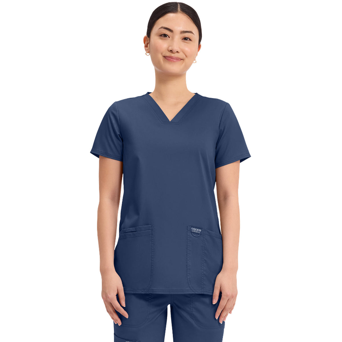 Cherokee Workwear Revolution Women's 3-Pocket V-Neck Top