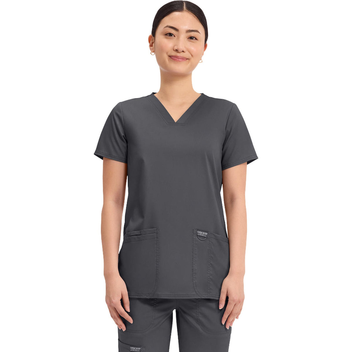 Cherokee Workwear Revolution Women's 3-Pocket V-Neck Top