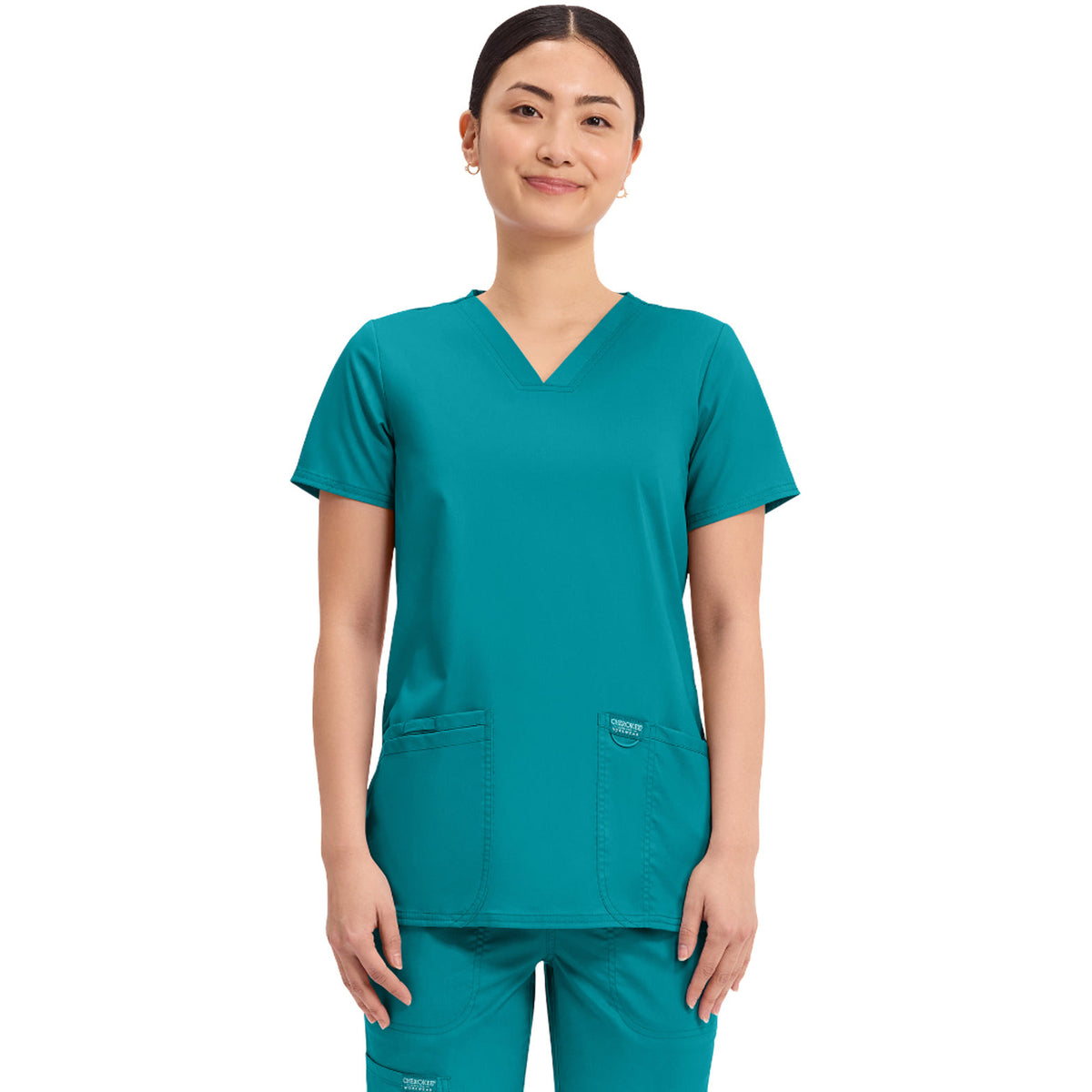 Cherokee Workwear Revolution Women's 3-Pocket V-Neck Top