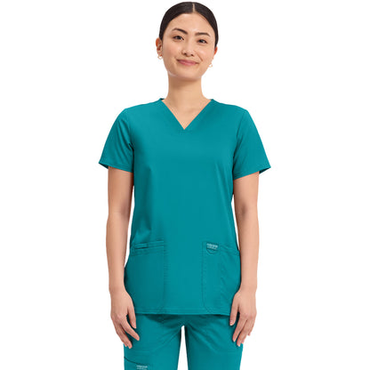 Cherokee Workwear Revolution Women's 3-Pocket V-Neck Top