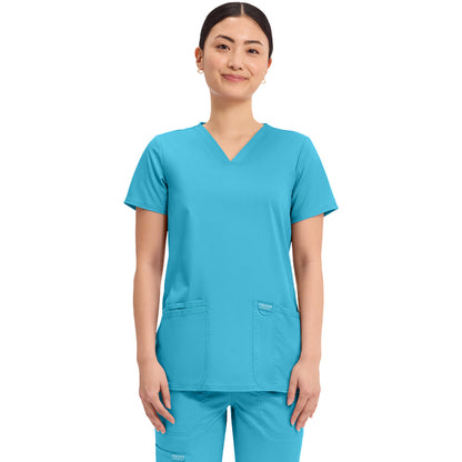 Cherokee Workwear Revolution Women's 3-Pocket V-Neck Top