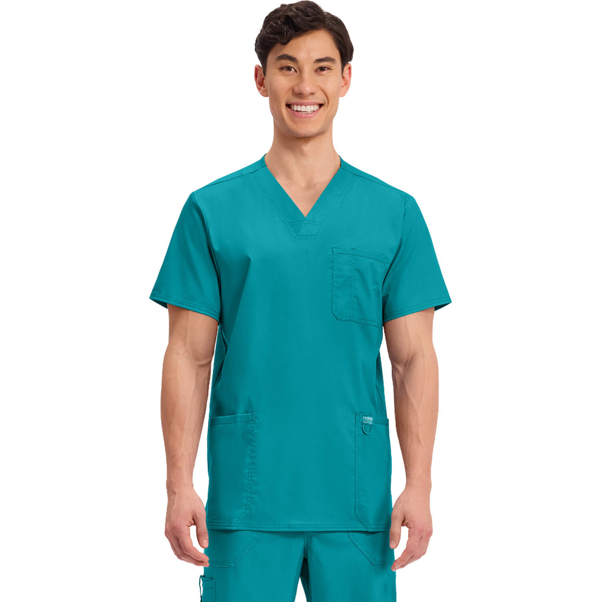 Cherokee Workwear Revolution Men's 3-Pocket V-Neck Top