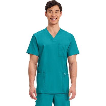 Cherokee Workwear Revolution Men's 3-Pocket V-Neck Top