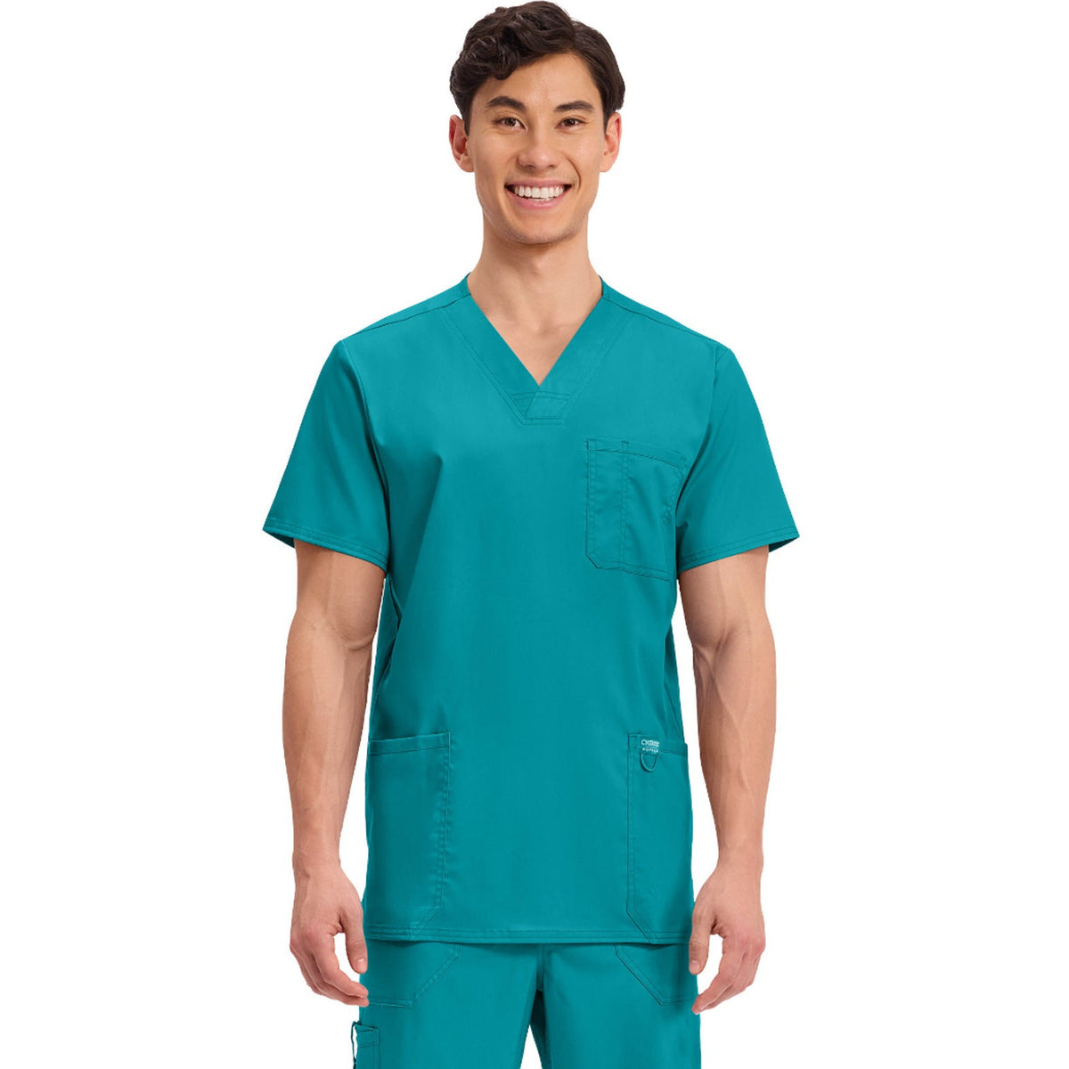 Cherokee Workwear Revolution Men's 3-Pocket V-Neck Top
