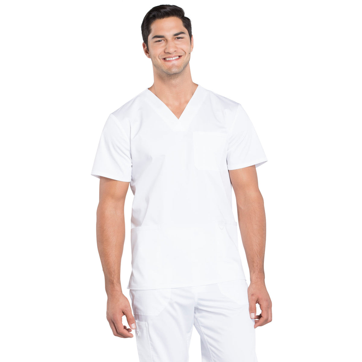Cherokee Workwear Revolution Men's 3-Pocket V-Neck Top
