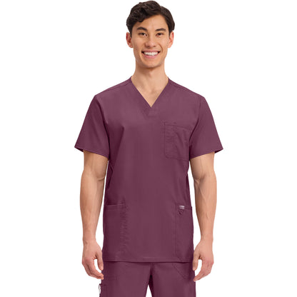 Cherokee Workwear Revolution Men's 3-Pocket V-Neck Top