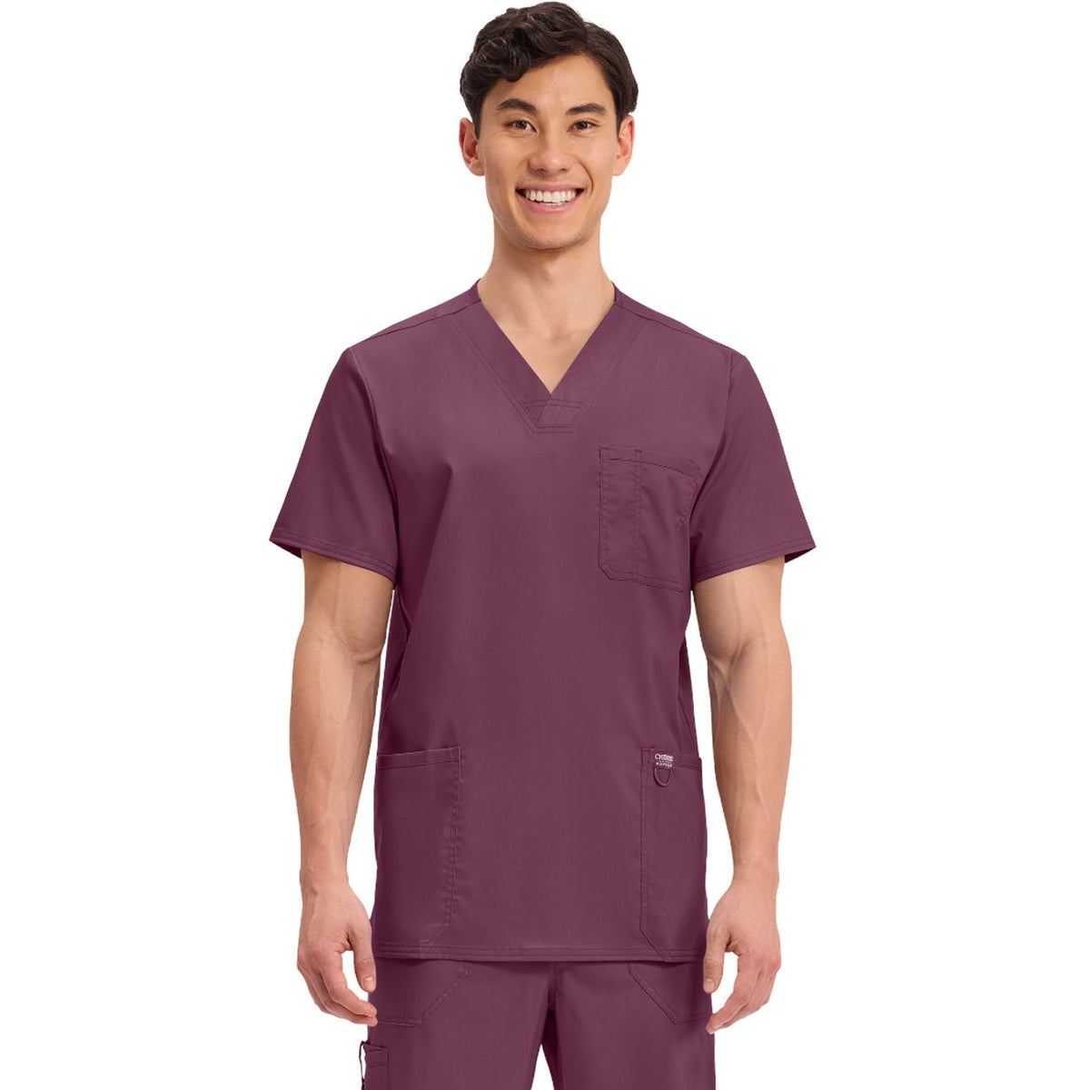 Cherokee Workwear Revolution Men's 3-Pocket V-Neck Top